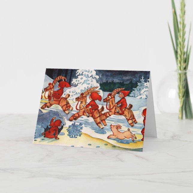 Tävlings- Yule för älvor getter! Helgkort (Framsida)