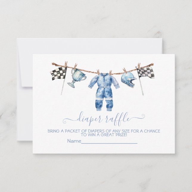 Tävlingsbil torkställ Klippdocka Lotter kort (Framsida)