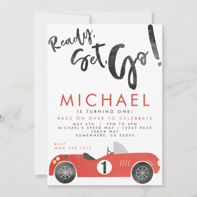 TÄVLINGSBILSPARTY INVITATION INBJUDNINGAR (Framsida)