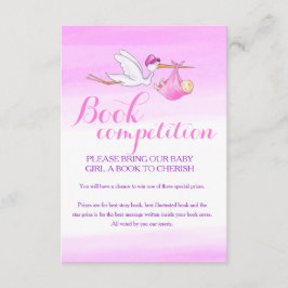 Tävlingskort för babydusch-stork bok tilläggskort