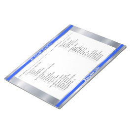 Tävlingspackningslista Royal Blue och Silver Anteckningsblock