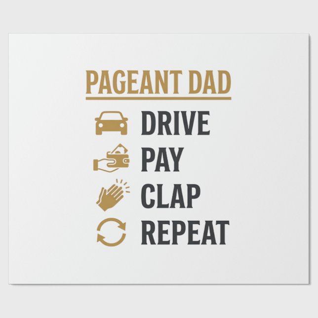 Tävlingspappa Kör Betala Klappa Upprepa Skandesign Presentpapper (Platt)