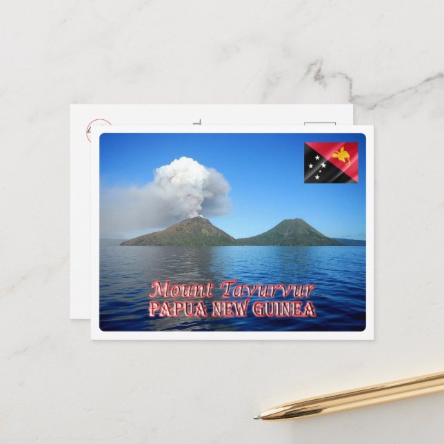 Tavurvu-Papua Nya Guinea Vykort (Fram/Back In Situ)