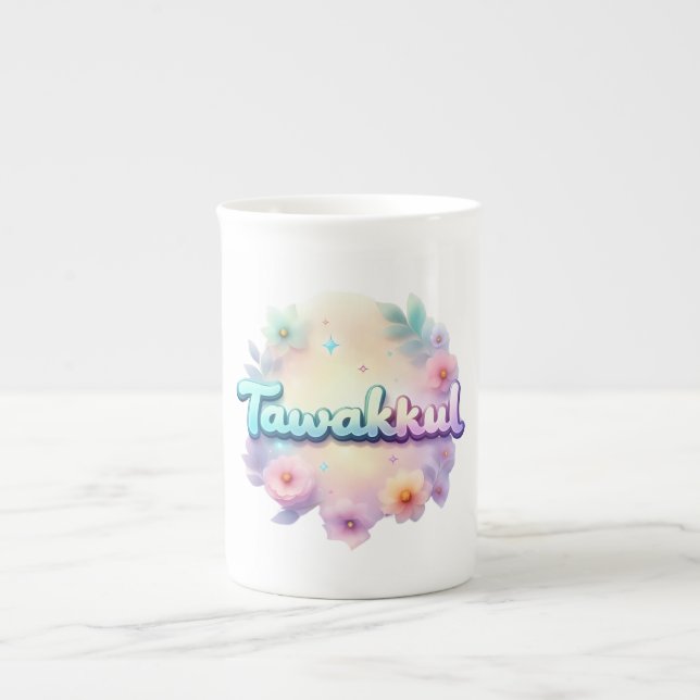 Tawakkul Pastel Kawaii Stil Sticker - Islamiska mo Benporslin Mugg (Framsidan)