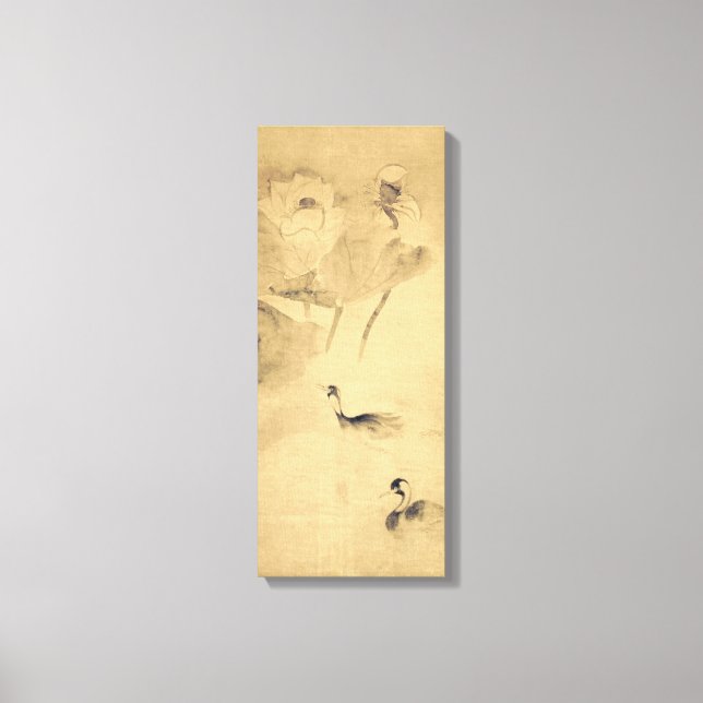 Tawaraya Sōtatsu Waterfowls in Lotus Pond Canvastryck (Framsida)