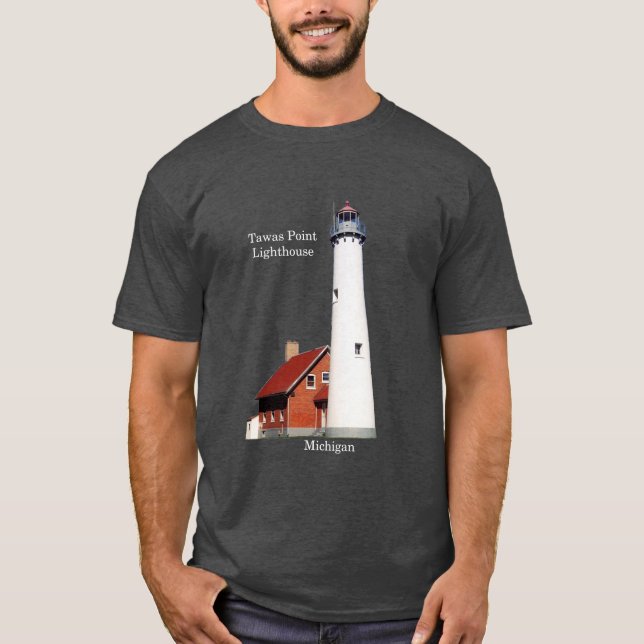 Tawas Point Lighthouse-mörk T Shirt (Framsida)