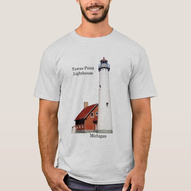 Tawas Point Lighthouse-skjortljus T Shirt (Framsida)