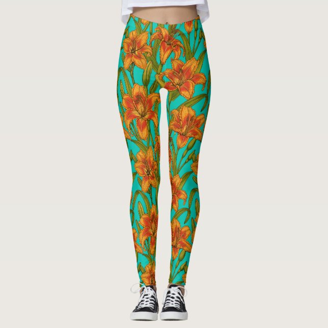Tawny-blommor Leggings (Framsida)