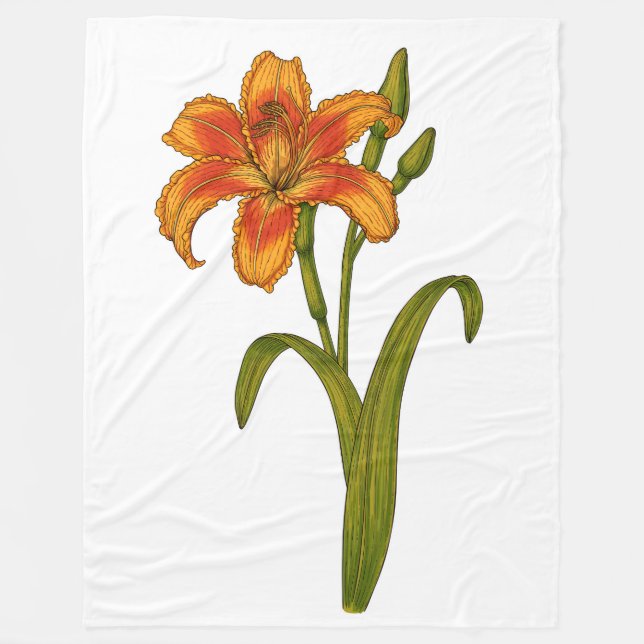 Tawny Day lily Fleecefilt (Framsidan)