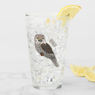 Tawny grodmunn fågel serieillustration glaskopp