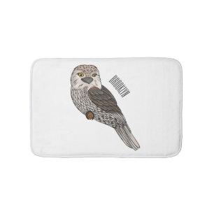 Tawny grogmouth bird tecknad illustration badrumsmatta