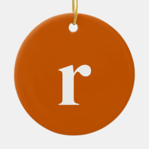Tawny Initial Brev Minimalistisk Trendig Julgransprydnad Keramik