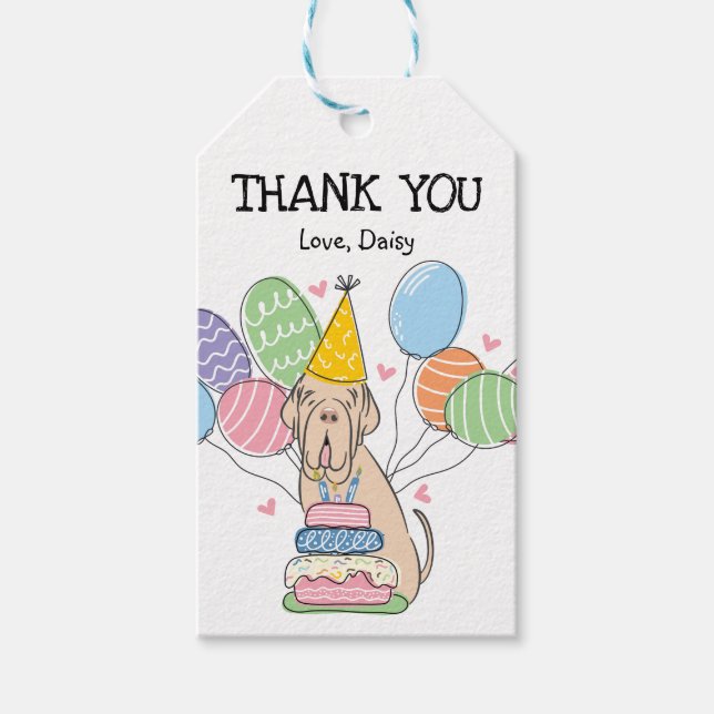 Tawny Neapolitan Mastiff Birthday Favor Gift-Märkr Presentetikett (Framsidan)