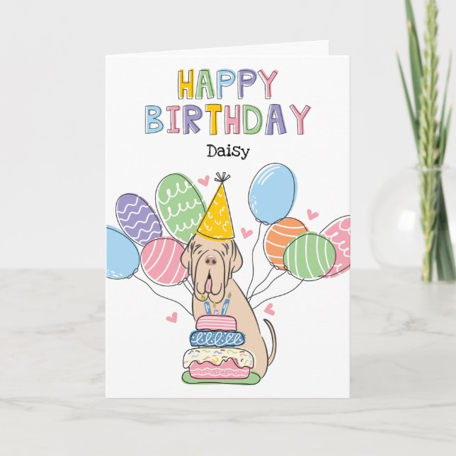 Tawny Neapolitan Mastiff Birthday Kort (Framsida)