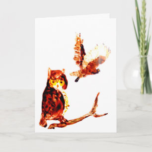 Tawny Uggla Art Kort