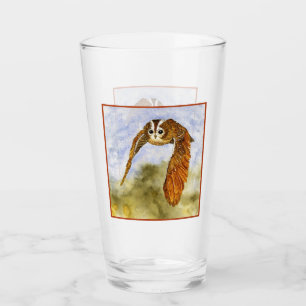 Tawny Uggla i flygplansglas Glaskopp