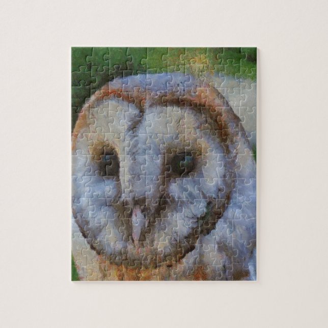Tawny Uggla i pointillism Art Pussel (Vertikal)