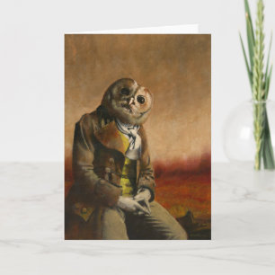 Tawny Uggla Man Hälsning Card Tack Kort