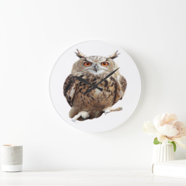Tawny Uggla med Klo Large Clock Stor Klocka (Hem)