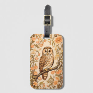 Tawny Uggla Peach Blommars William Morris Inspired Bagagebricka