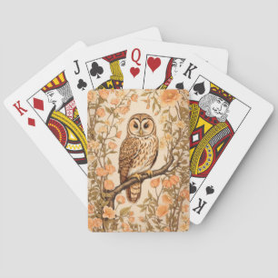 Tawny Uggla Peach Blommars William Morris Inspired Casinokort