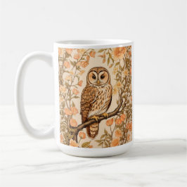 Tawny Uggla Peach Blommars William Morris Inspired Kaffemugg