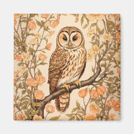 Tawny Uggla Peach Blommars William Morris Inspired Magnet