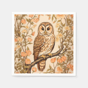 Tawny Uggla Peach Blommars William Morris Inspired Pappersservett