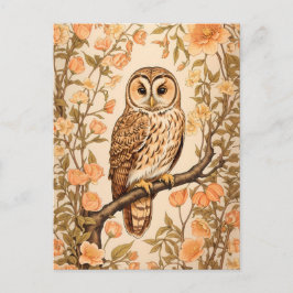 Tawny Uggla Peach Blommars William Morris Inspired Vykort