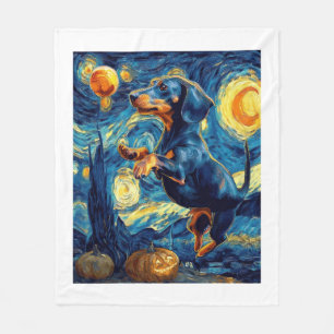 Tax av van gogh stjärnklar Halloween Rolig Fleecefilt
