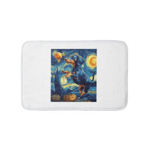 Tax av van gogh stjärnnatt halloween Rolig Badrumsmatta