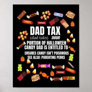 Tax Bus eller godis Candy Funny Sarcastic Hallowee Poster