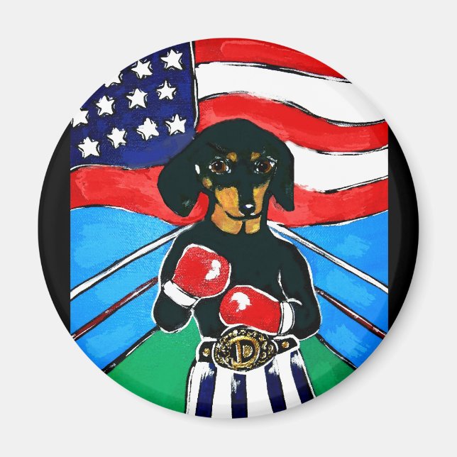 Tax Dachshund Boxer Magnet (Framsidan)