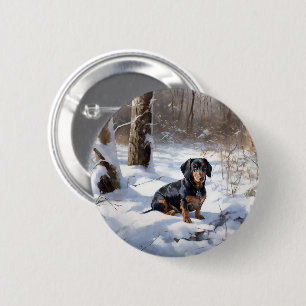 Tax Dachshund Låt Det Snöa Jul Knapp
