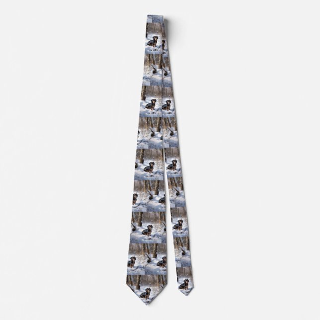 Tax Dachshund Låt Det Snöa Jul Slips (Framsida)