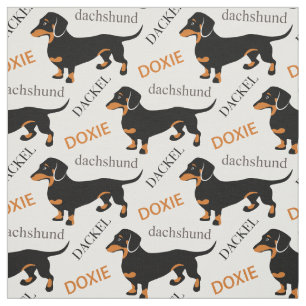 Tax Dackel, Doxie gulligt hundmönster Tyg