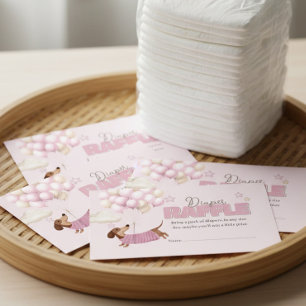 Tax och ballonger Rosa blöja lotteri Tilläggskort