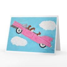 Taxar i rosa cabriolet i himlen