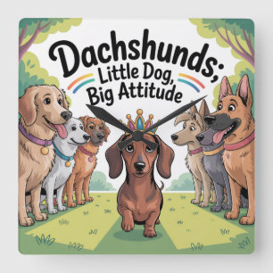 Taxar Liten hund, stor attityd Fyrkantig Klocka