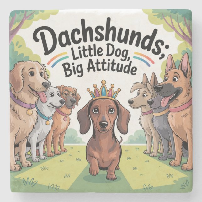Taxar Liten hund, stor attityd Stenunderlägg (Framsidan)