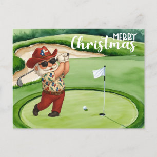 Taxas Jultomten i golfbanor Helg Vykort