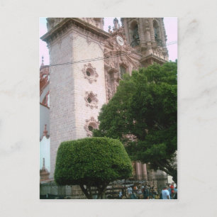Taxco Cathedral front base från zocalo Vykort