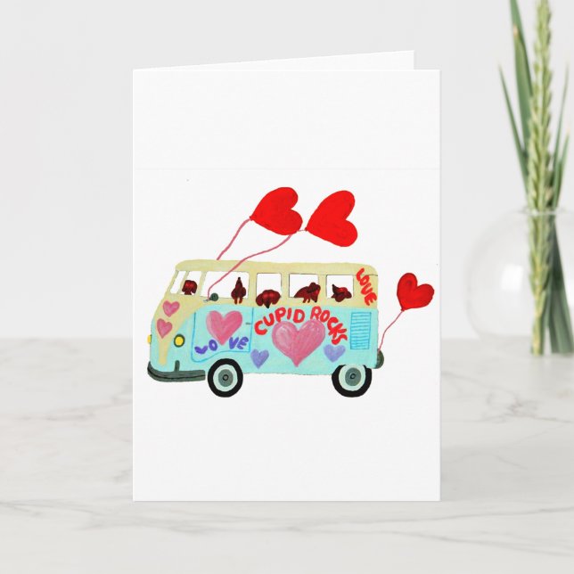 TaxCupids i deras valentinkärlekmobil Helgkort (Framsida)