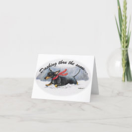 Taxen Dashing Thru the Snow Julkort Kort