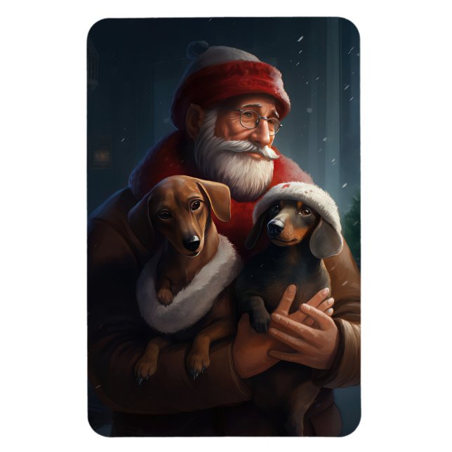 Taxen Med Tomte Festlig Jul Magnet (Vertikal)