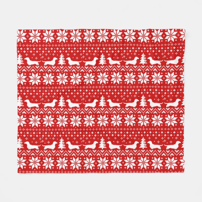 Taxen Silhouettes julmönster Fleecefilt (Framsidan (Horisontell))