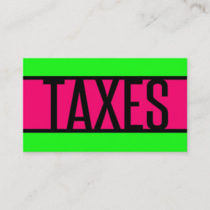Taxes Neon Grönt och Shock rosa Visitkort