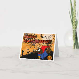 TaxHalloween kort Batdog och Superdog