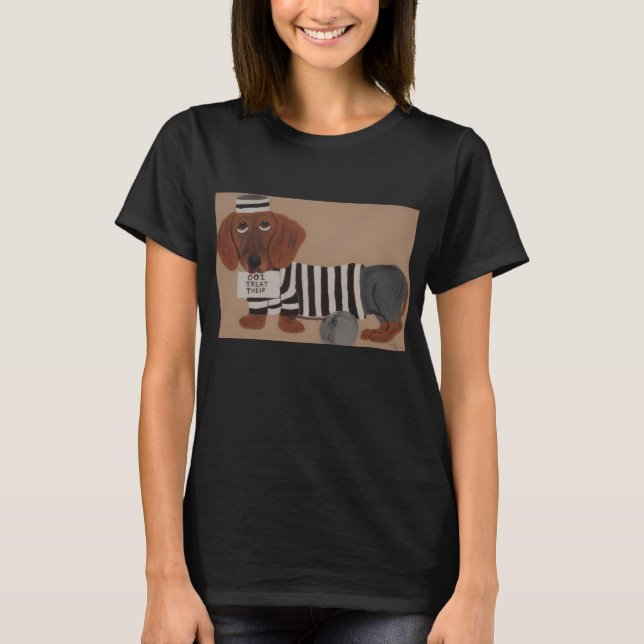 Taxhund Gods Tjuv Fångfågel T Shirt (Framsida)