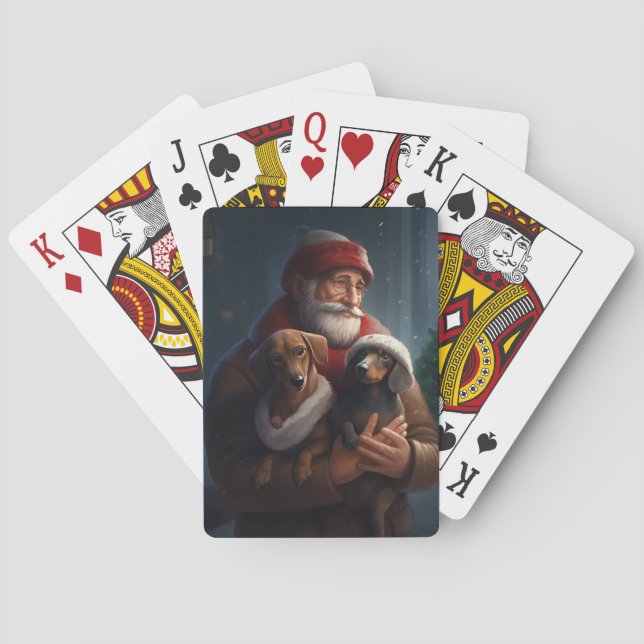 Taxhund med Tomte Glädjande Jul Casinokort (Baksidan)
